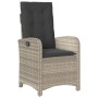 Reclining garden armchair with light gray PE rattan cushions by , Garden chairs - Ref: Foro24-365166, Price: 142,99 €, Discou...