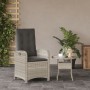 Reclining garden armchair with light gray PE rattan cushions by , Garden chairs - Ref: Foro24-365166, Price: 142,99 €, Discou...