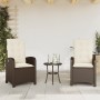 Sillones reclinables jardín con cojines marrones 2 uds ratán PE de , Sillas de jardín - Ref: Foro24-365170, Precio: 264,72 €,...