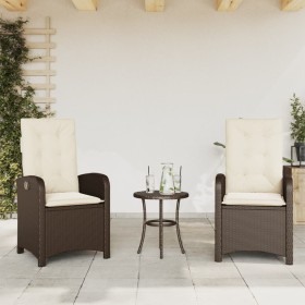 Sillones reclinables jardín con cojines marrones 2 uds ratán PE de , Sillas de jardín - Ref: Foro24-365170, Precio: 264,99 €,...