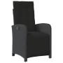 Garden recliner with footrest in black PE rattan by , Garden chairs - Ref: Foro24-365185, Price: 196,32 €, Discount: %