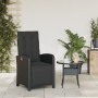 Garden recliner with footrest in black PE rattan by , Garden chairs - Ref: Foro24-365185, Price: 196,32 €, Discount: %