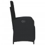 Garden recliner with footrest in black PE rattan by , Garden chairs - Ref: Foro24-365185, Price: 196,32 €, Discount: %