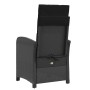 Garden recliner with footrest in black PE rattan by , Garden chairs - Ref: Foro24-365185, Price: 196,32 €, Discount: %