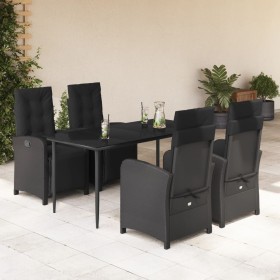 Set de muebles jardín 5 pzas con cojines ratán sintético negro de , Conjuntos de jardín - Ref: Foro24-3212531, Precio: 776,99...