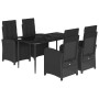 Set de muebles jardín 5 pzas con cojines ratán sintético negro de , Conjuntos de jardín - Ref: Foro24-3212531, Precio: 705,02...