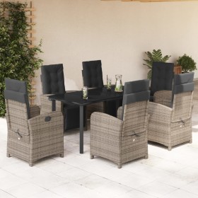 Garten-Essgruppe 7-teilig und graue synthetische Rattankissen von , Gartensets - Ref: Foro24-3212567, Preis: 1,00 €, Rabatt: %