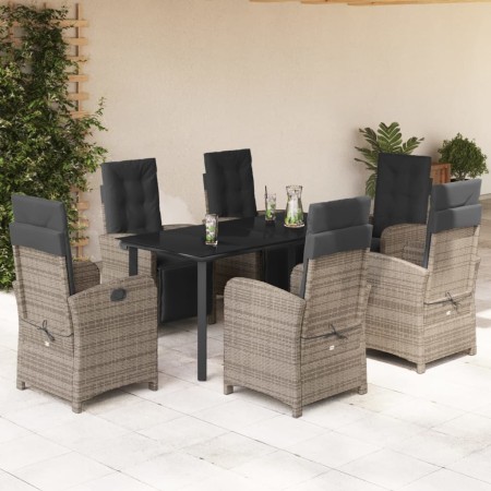 Garden dining set 7 pieces and gray synthetic rattan cushions by , Garden sets - Ref: Foro24-3212567, Price: 1,00 €, Discount: %