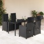 Set de muebles jardín 5 pzas con cojines ratán sintético negro de , Conjuntos de jardín - Ref: Foro24-3212538, Precio: 738,91...