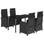 Set de muebles jardín 5 pzas con cojines ratán sintético negro de , Conjuntos de jardín - Ref: Foro24-3212538, Precio: 738,91...