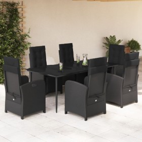 7-piece garden dining set and black synthetic rattan cushions by , Garden sets - Ref: Foro24-3212533, Price: 1,00 €, Discount: %