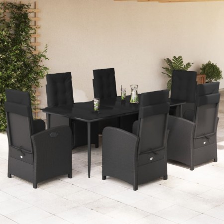 7-teiliges Garten-Essset und schwarze Kissen aus synthetischem Rattan von , Gartensets - Ref: Foro24-3212533, Preis: 1,00 €, ...