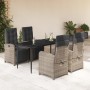 Set comedor de jardín 5 piezas con cojines ratán sintético gris de , Conjuntos de jardín - Ref: Foro24-3212559, Precio: 889,9...