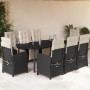 Set de comedor de jardín 9 pzas y cojines ratán sintético negro de , Conjuntos de jardín - Ref: Foro24-3212527, Precio: 1,00 ...