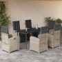 Garden dining set 7 pieces and light gray synthetic rattan cushions by , Garden sets - Ref: Foro24-3212602, Price: 1,00 €, Di...