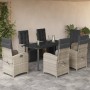 Garden dining set 7 pieces and light gray synthetic rattan cushions by , Garden sets - Ref: Foro24-3212609, Price: 1,00 €, Di...