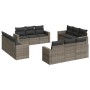 12-teiliges Gartensofa-Set mit grauen synthetischen Rattankissen von , Modulare Sofas für den Außenbereich - Ref: Foro24-3251...