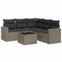 6-teiliges Gartenmöbel-Set und graue synthetische Rattankissen von , Modulare Sofas für den Außenbereich - Ref: Foro24-325129...