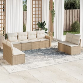 Garden sofa set with beige cushions 8 pcs PE rattan by , Modular outdoor sofas - Ref: Foro24-3251185, Price: 572,49 €, Discou...