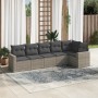 Set de muebles de jardín 6 pzas y cojines ratán sintético gris de , Sofás modulares de exterior - Ref: Foro24-3251327, Precio...