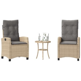 Garden chairs and table 3 pieces synthetic rattan beige cushion by , Garden sets - Ref: Foro24-365229, Price: 340,07 €, Disco...