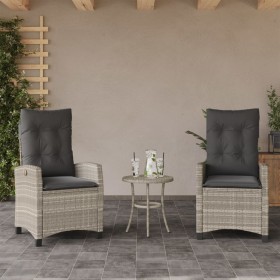 Sillones reclinables de jardín con cojines gris 2 uds ratán PE de , Sillas de jardín - Ref: Foro24-365222, Precio: 251,09 €, ...