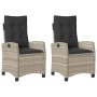 Garden recliners with gray cushions 2 pcs PE rattan by , Garden chairs - Ref: Foro24-365222, Price: 266,55 €, Discount: %