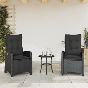 Sillones reclinable jardín cojines 2 uds ratán sintético negro de , Sillas de jardín - Ref: Foro24-365217, Precio: 250,22 €, ...