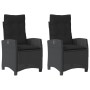 Sillones reclinable jardín cojines 2 uds ratán sintético negro de , Sillas de jardín - Ref: Foro24-365217, Precio: 260,30 €, ...