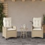 Sillones reclinables de jardín con cojines beige 2 uds ratán PE de , Sillas de jardín - Ref: Foro24-365220, Precio: 247,77 €,...