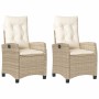 Sillones reclinables de jardín con cojines beige 2 uds ratán PE de , Sillas de jardín - Ref: Foro24-365220, Precio: 247,77 €,...