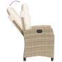 Sillones reclinables de jardín con cojines beige 2 uds ratán PE de , Sillas de jardín - Ref: Foro24-365220, Precio: 247,77 €,...