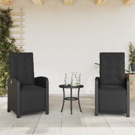 Sillones reclinables jardín con reposapiés 2 uds ratán PE negro de , Sillas de jardín - Ref: Foro24-365193, Precio: 278,19 €,...