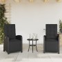 Sillones reclinables jardín con reposapiés 2 uds ratán PE negro de , Sillas de jardín - Ref: Foro24-365193, Precio: 277,99 €,...