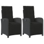 Sillones reclinables jardín con reposapiés 2 uds ratán PE negro de , Sillas de jardín - Ref: Foro24-365193, Precio: 277,99 €,...