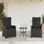 Sillones reclinables jardín con reposapiés 2 uds ratán PE negro de , Sillas de jardín - Ref: Foro24-365241, Precio: 322,80 €,...