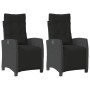 Sillones reclinables jardín con reposapiés 2 uds ratán PE negro de , Sillas de jardín - Ref: Foro24-365241, Precio: 311,39 €,...