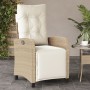 Garden recliner with footrest in beige PE rattan by , Garden chairs - Ref: Foro24-365236, Price: 147,63 €, Discount: %