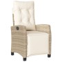 Garden recliner with footrest in beige PE rattan by , Garden chairs - Ref: Foro24-365236, Price: 147,63 €, Discount: %