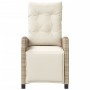 Garden recliner with footrest in beige PE rattan by , Garden chairs - Ref: Foro24-365236, Price: 147,63 €, Discount: %