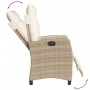 Garden recliner with footrest in beige PE rattan by , Garden chairs - Ref: Foro24-365236, Price: 147,63 €, Discount: %