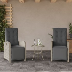 Garden recliner and footrest 2 pcs light gray PE rattan by , Garden chairs - Ref: Foro24-365198, Price: 292,99 €, Discount: %