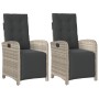 Garden recliner and footrest 2 pcs light gray PE rattan by , Garden chairs - Ref: Foro24-365198, Price: 291,96 €, Discount: %