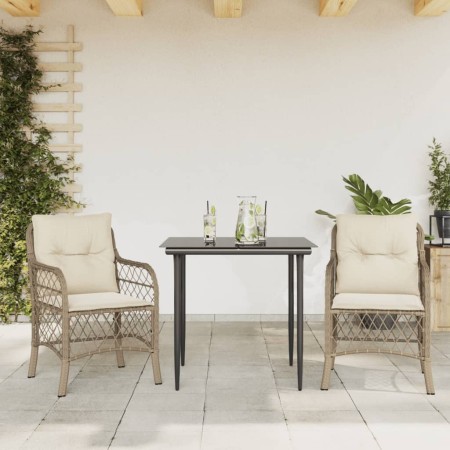 Garden chairs and table 3 pieces synthetic rattan beige cushion by , Garden sets - Ref: Foro24-3212138, Price: 371,91 €, Disc...