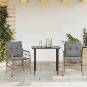 Garden chairs and table 3 pieces synthetic rattan beige cushion by , Garden sets - Ref: Foro24-3212152, Price: 296,92 €, Disc...