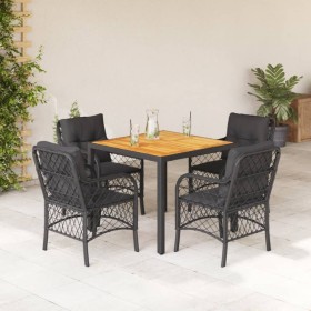 5-teiliges Gartenmöbel-Set mit schwarzen synthetischen Rattankissen von , Gartensets - Ref: Foro24-3212043, Preis: 531,99 €, ...