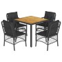 5-piece garden furniture set with black synthetic rattan cushions by , Garden sets - Ref: Foro24-3212043, Price: 535,55 €, Di...