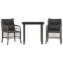 Garden chairs and table with cushions 3 pieces gray PE rattan by , Garden sets - Ref: Foro24-3212131, Price: 268,98 €, Discou...