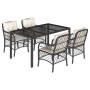 5-piece garden furniture set with black synthetic rattan cushions by , Garden sets - Ref: Foro24-3212020, Price: 601,26 €, Di...