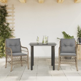 Gartenstühle und Tisch 3 Stück synthetisches Rattan beige Kissen von , Gartensets - Ref: Foro24-3212159, Preis: 269,47 €, Rab...